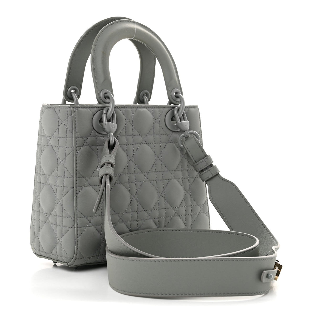 Ultra Matte Calfskin Cannage Small My ABCDior Lady Dior Grey