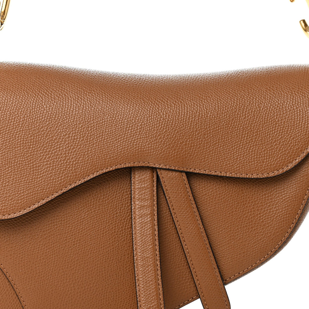Grained Calfskin Saddle Bag Camello