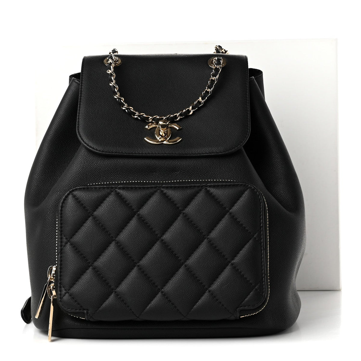 Caviar Quilted Business Affinity Backpack Black