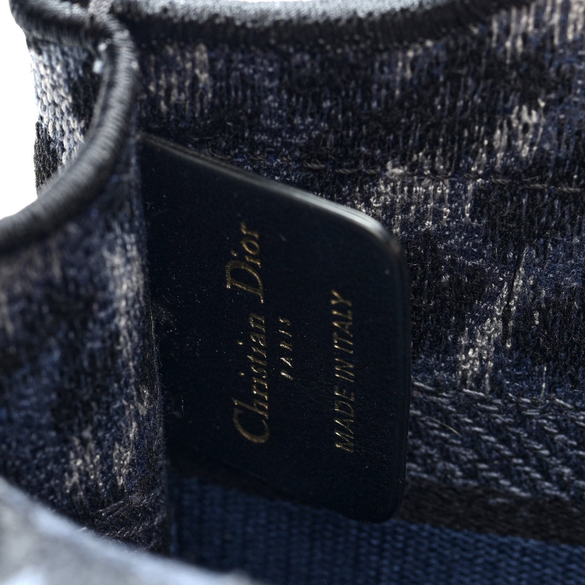 Canvas Mizza Embroidered Mini Leopard Book Tote Blue