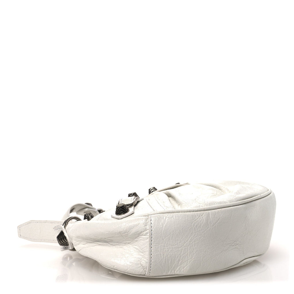 Agneau Arena Le Cagole Shoulder Bag XS Optic White