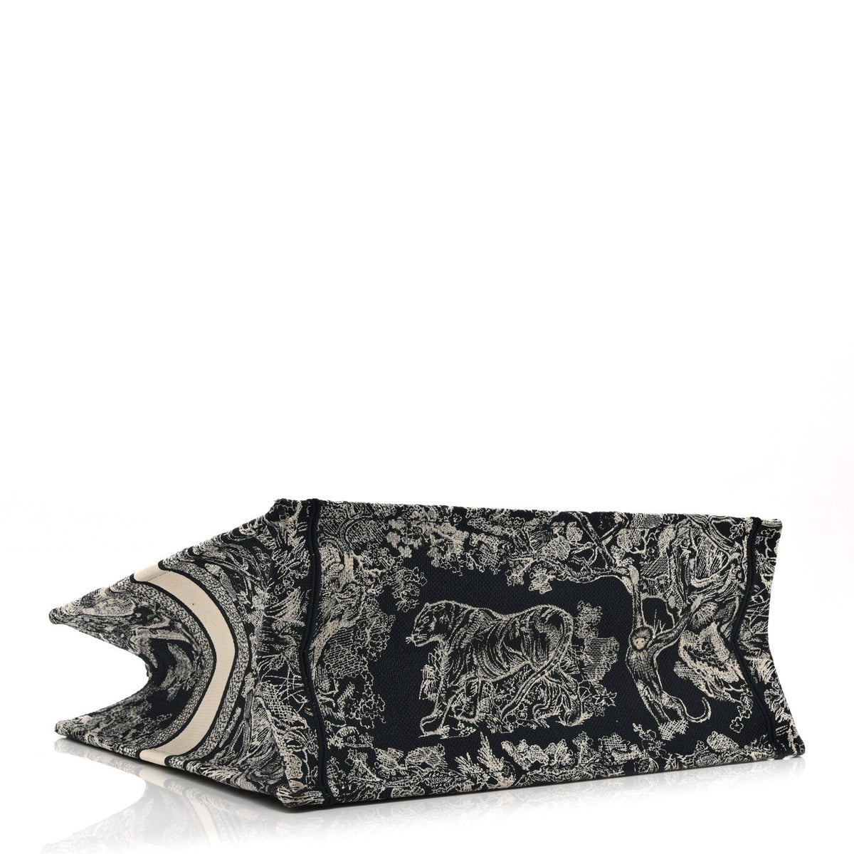 Canvas Embroidered Large Dioriviera Toile De Jouy Reverse Book Tote Blue