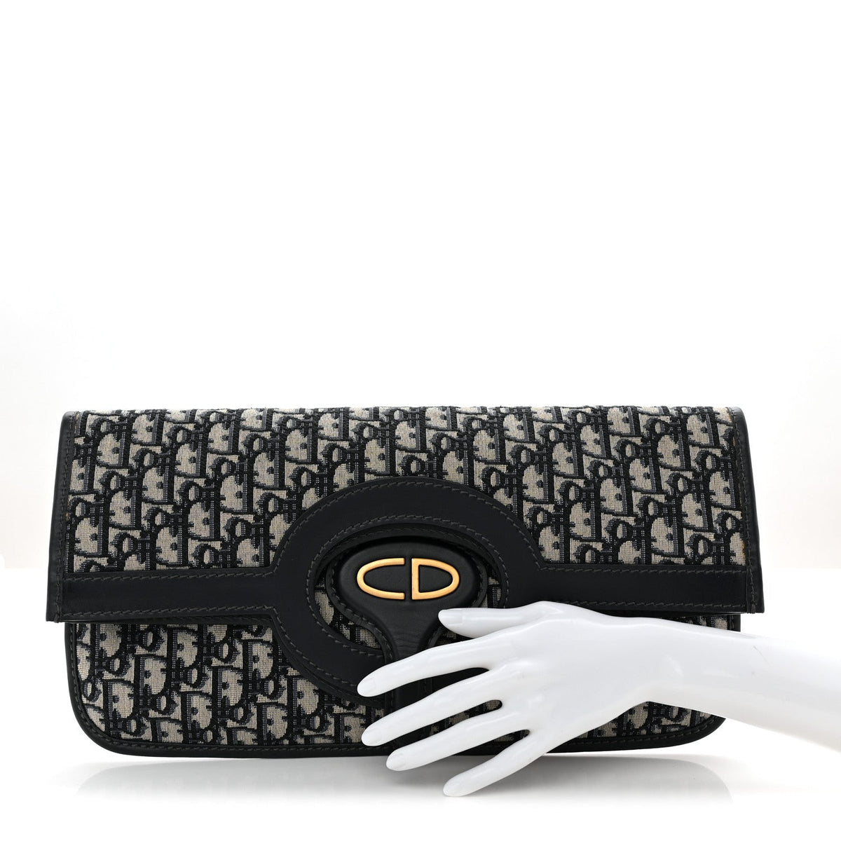 Oblique Fold Over Clutch Blue