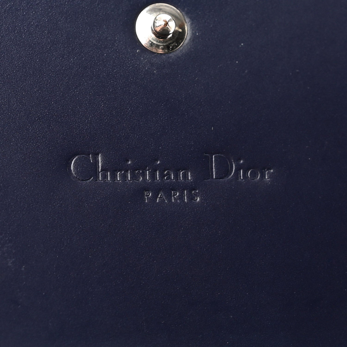 Patent Cannage Lady Dior Rendezvous Wallet On Chain Navy Blue