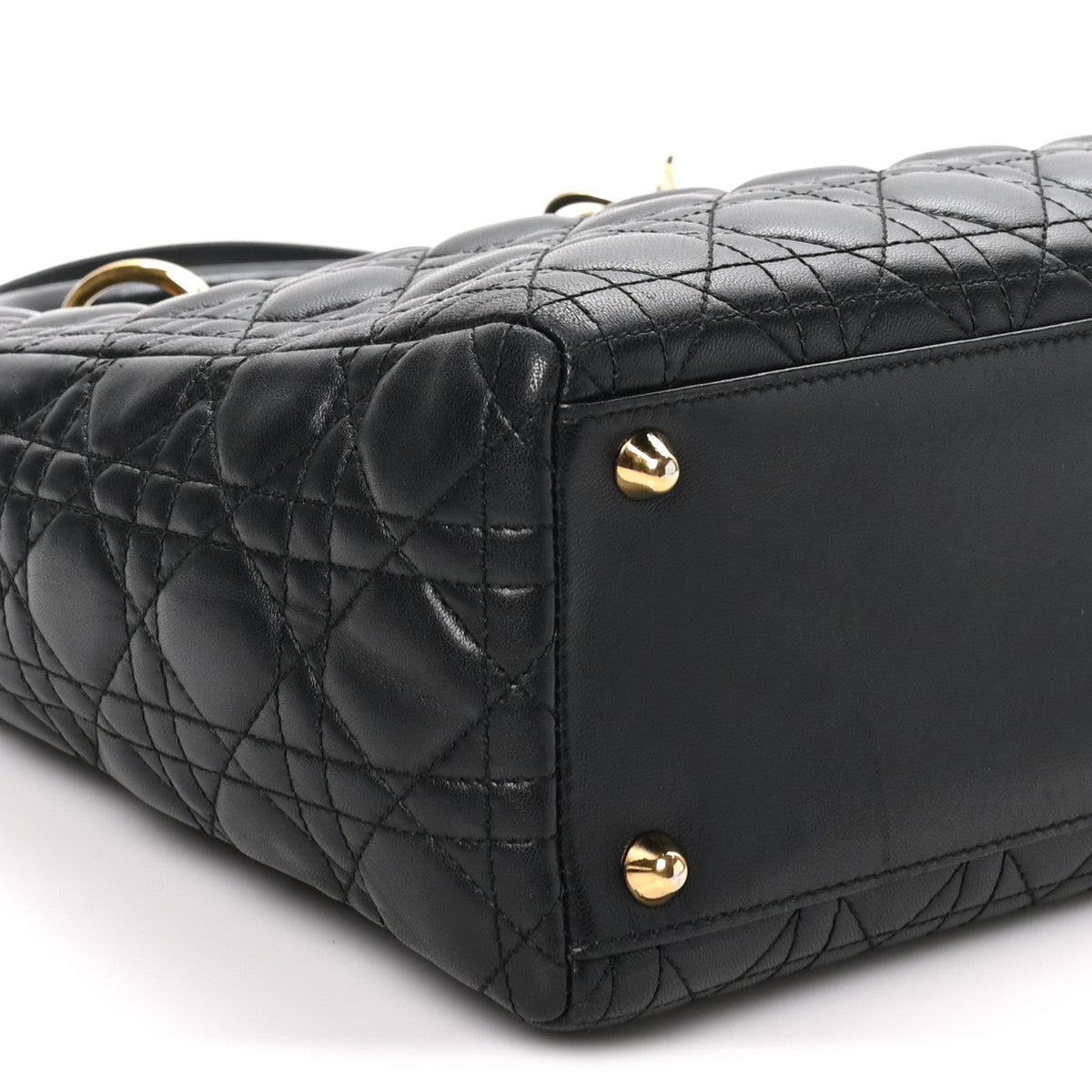 Lambskin Cannage Large Lady Dior Black