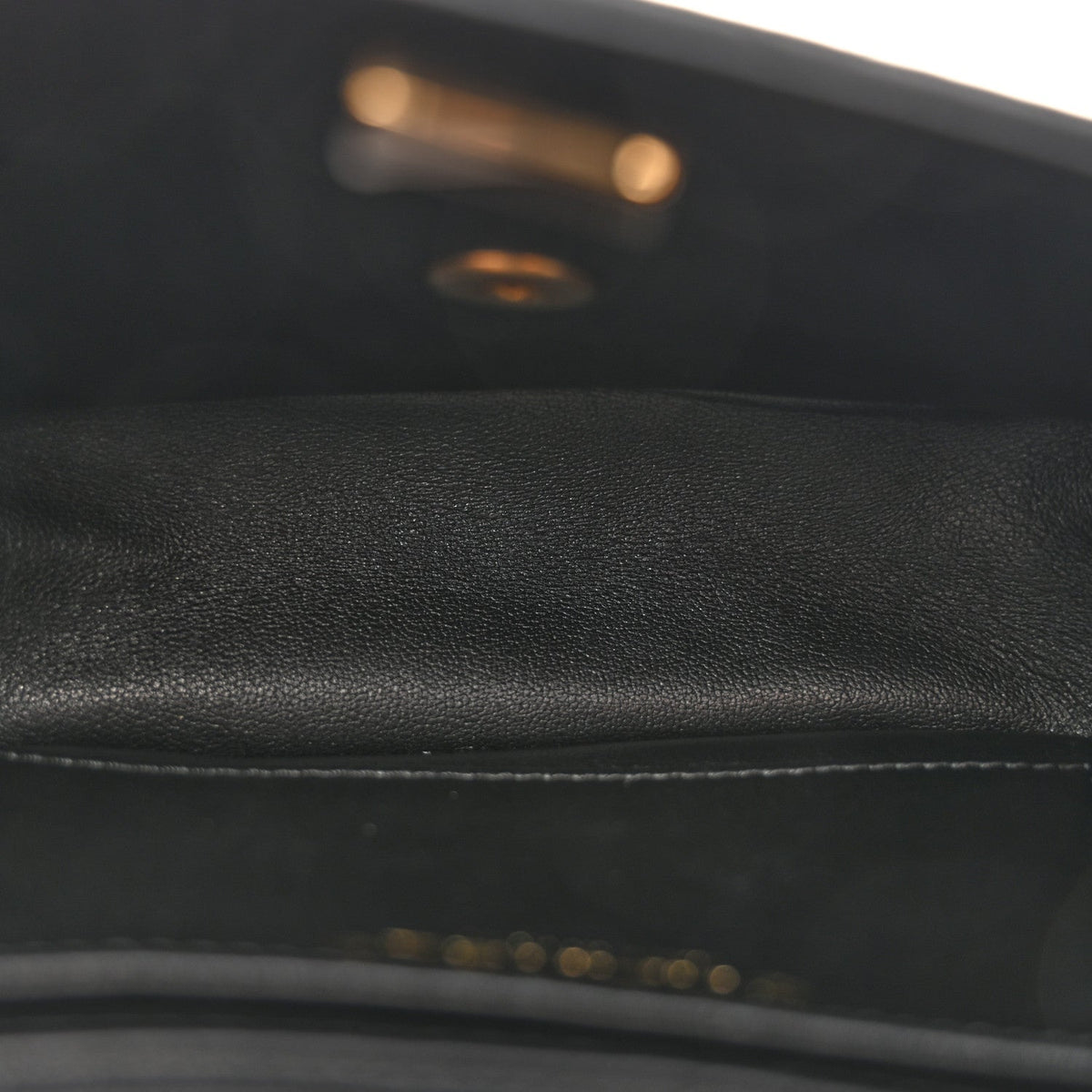 Shiny Goatskin Quilted Mini Chain Strap Flap Black