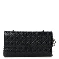 Patent Cannage Lady Dior Rendezvous Wallet On Chain Navy Blue