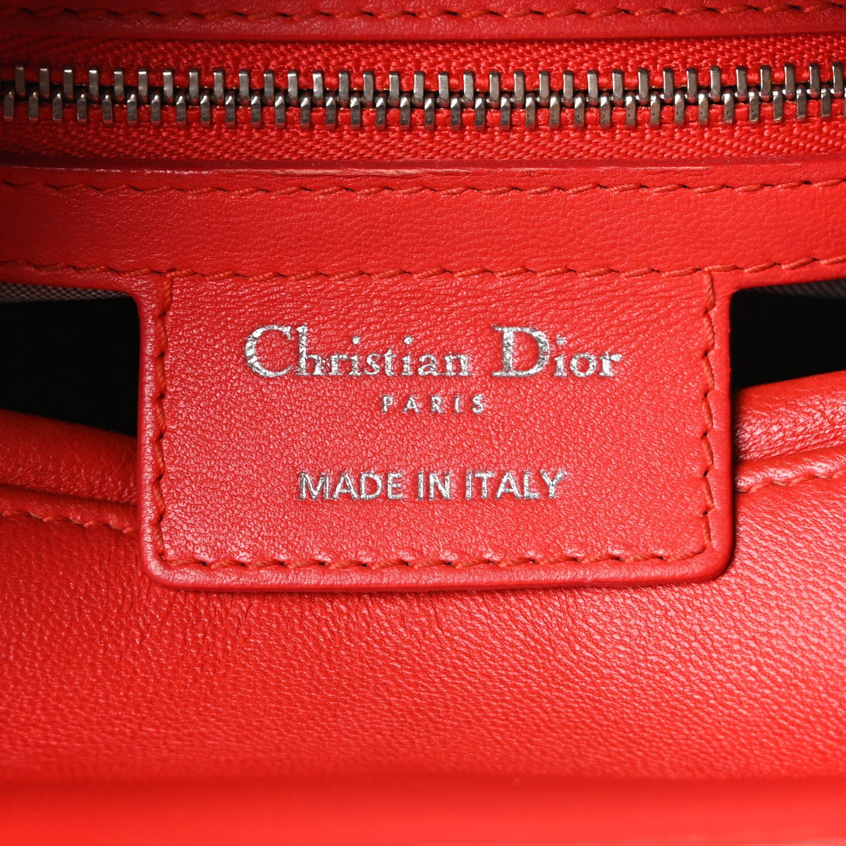 Lambskin Cannage Medium Lady Dior Red