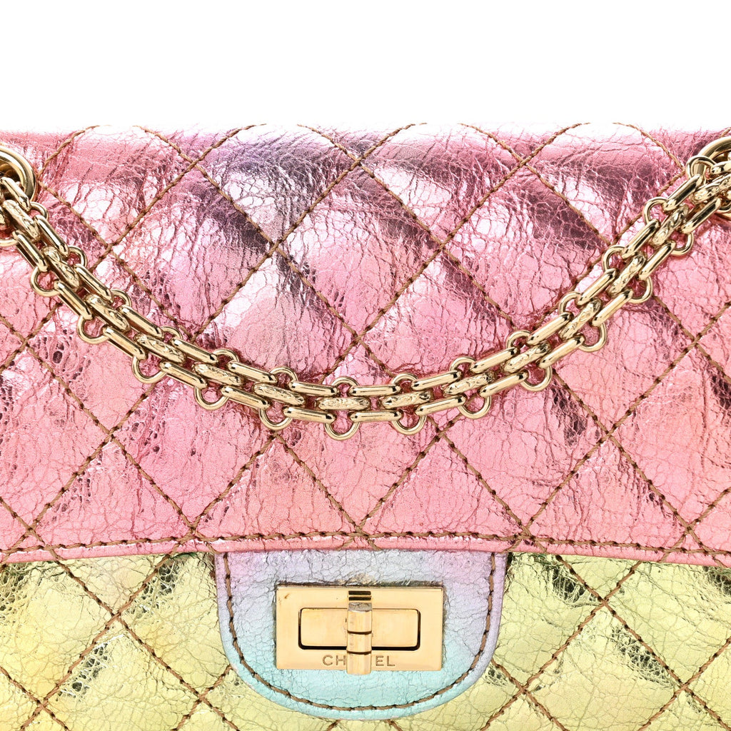 Metallic Goatskin Quilted Mini 2.55 Reissue Flap Multicolor