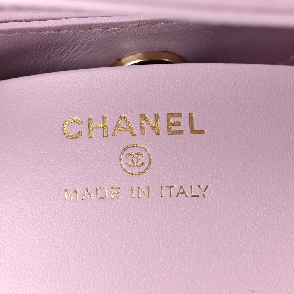 Shiny Lambskin Quilted Nano 31 Shopping Bag Lilac