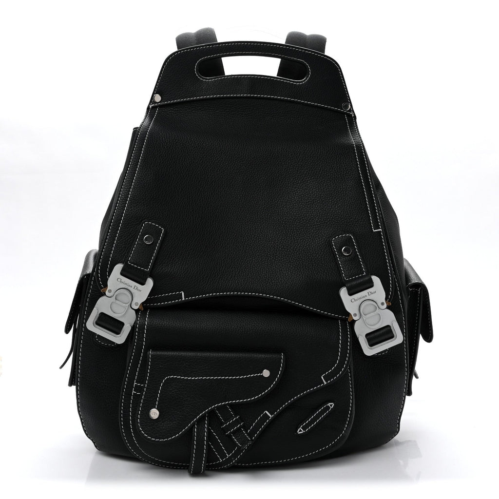 Grained Calfskin Maxi Gallop Backpack Black