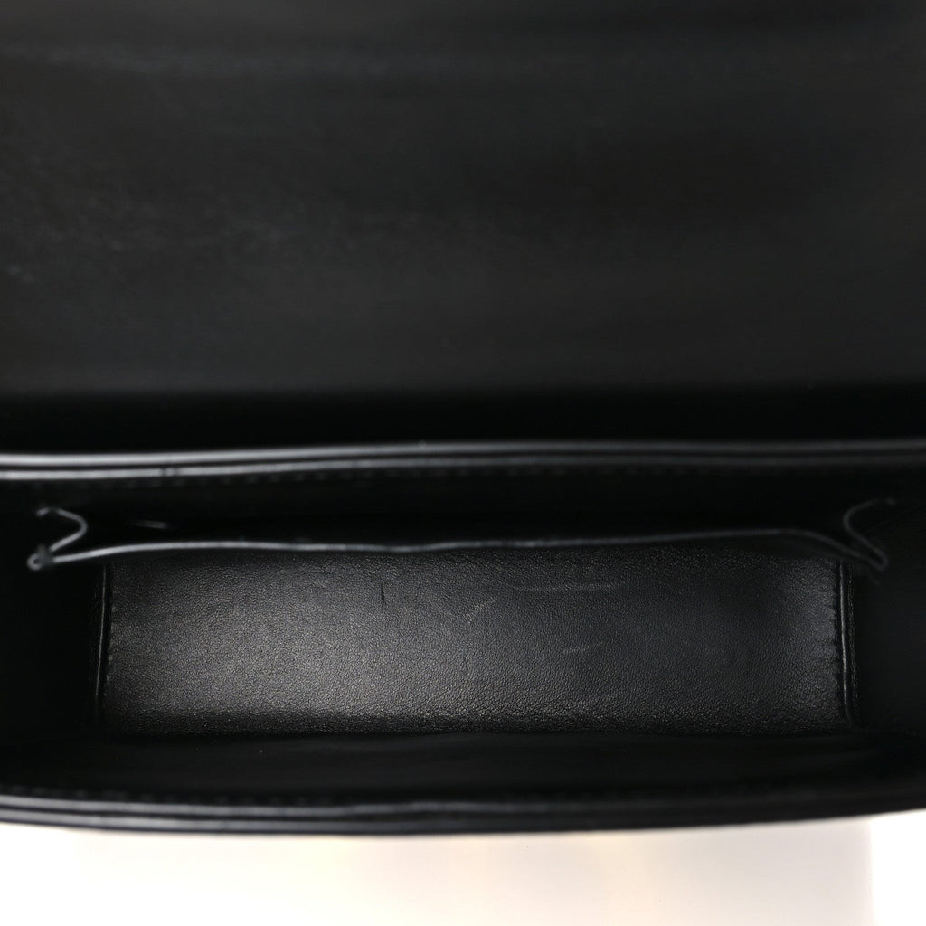 Crackled Lambskin 30 Montaigne Box Bag Black