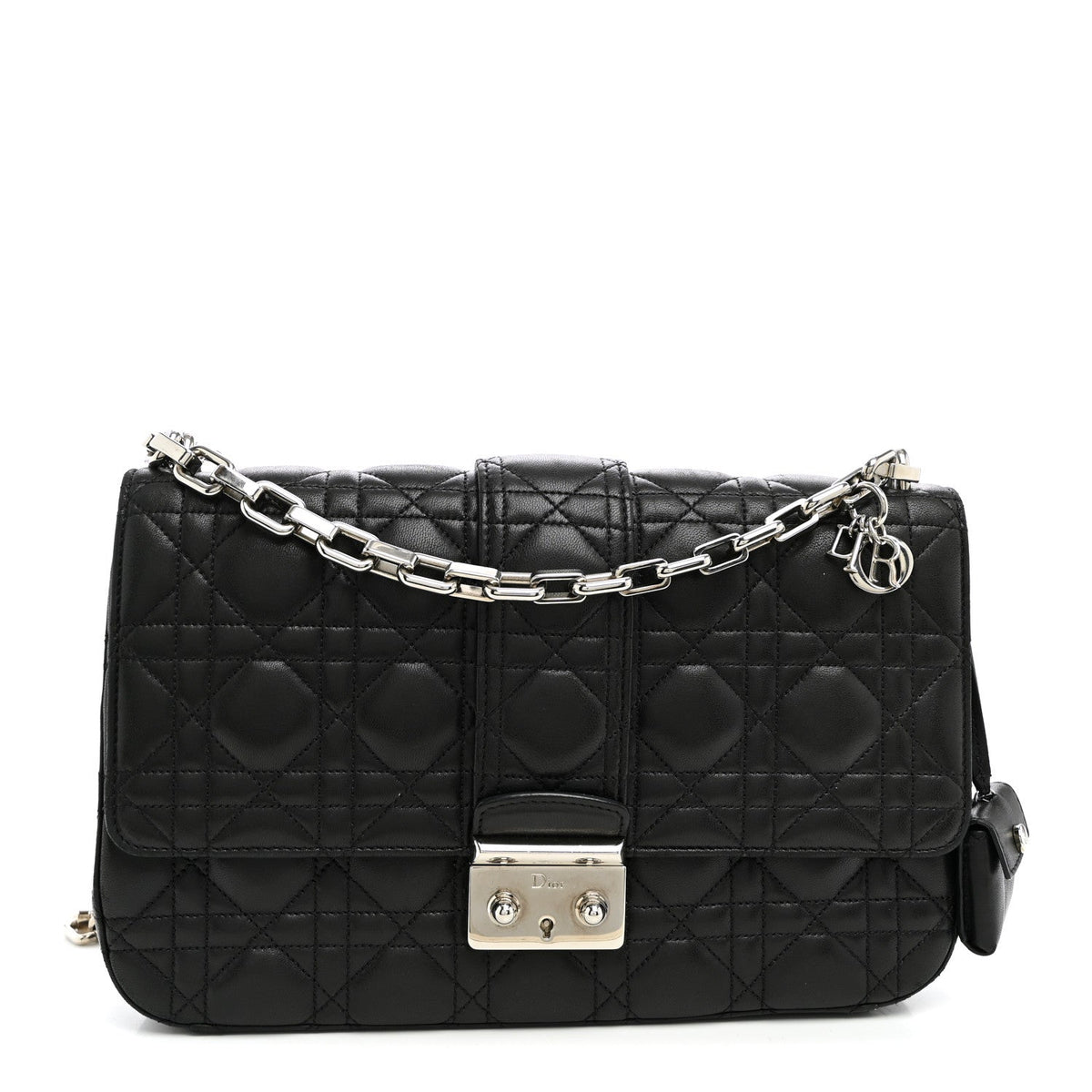 Lambskin Cannage Medium Miss Dior Flap Black