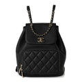 Caviar Quilted Business Affinity Backpack Black