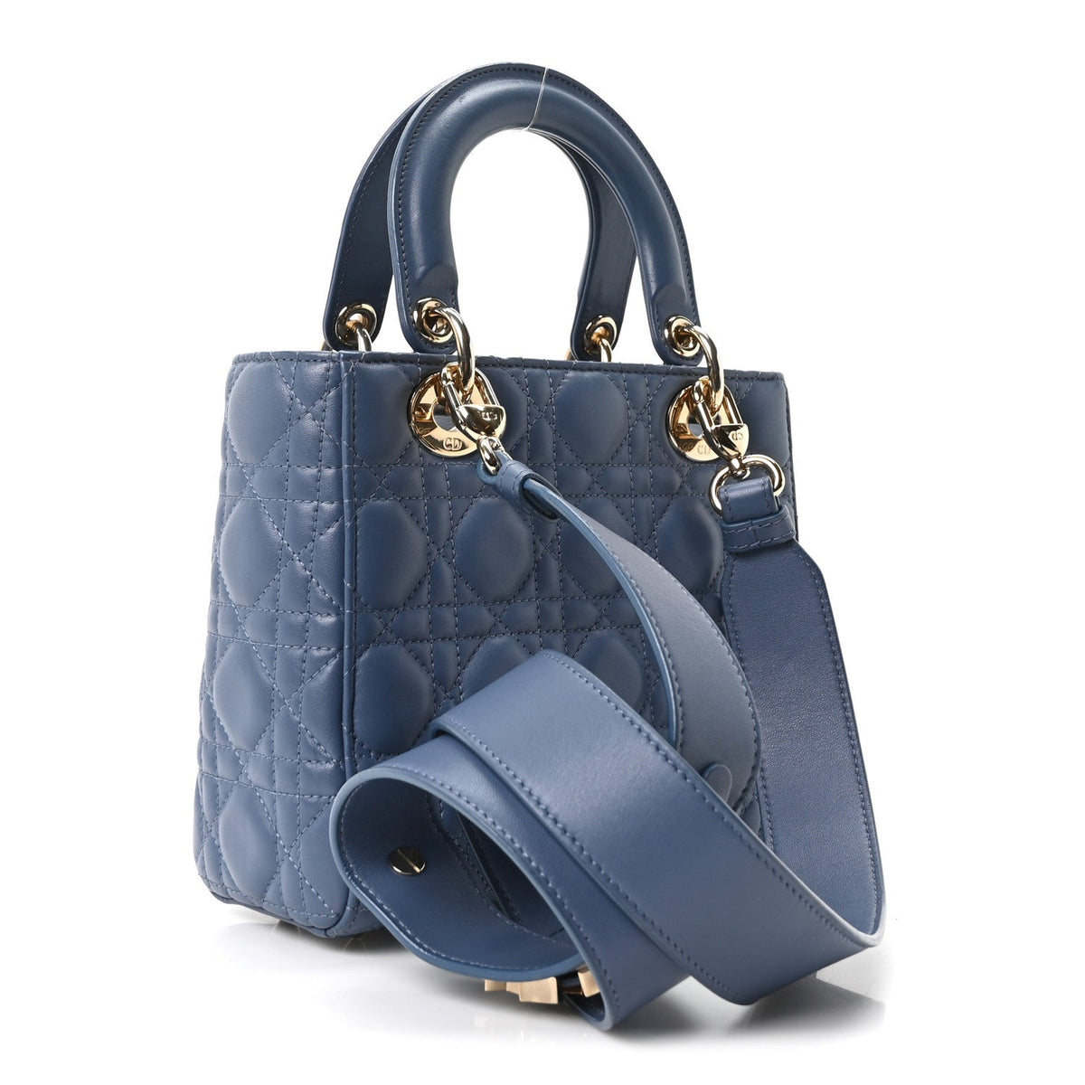 Lambskin Cannage Small My ABCDior Lady Dior Denim Blue