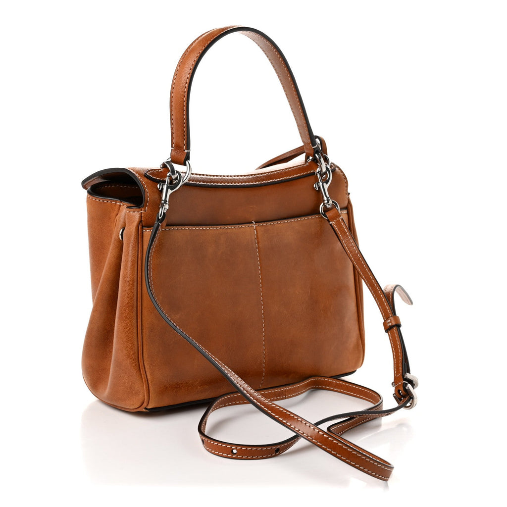 Vegetable Tanned Lambskin Mini Rodeo Top Handle Handbag Tan Cowboy