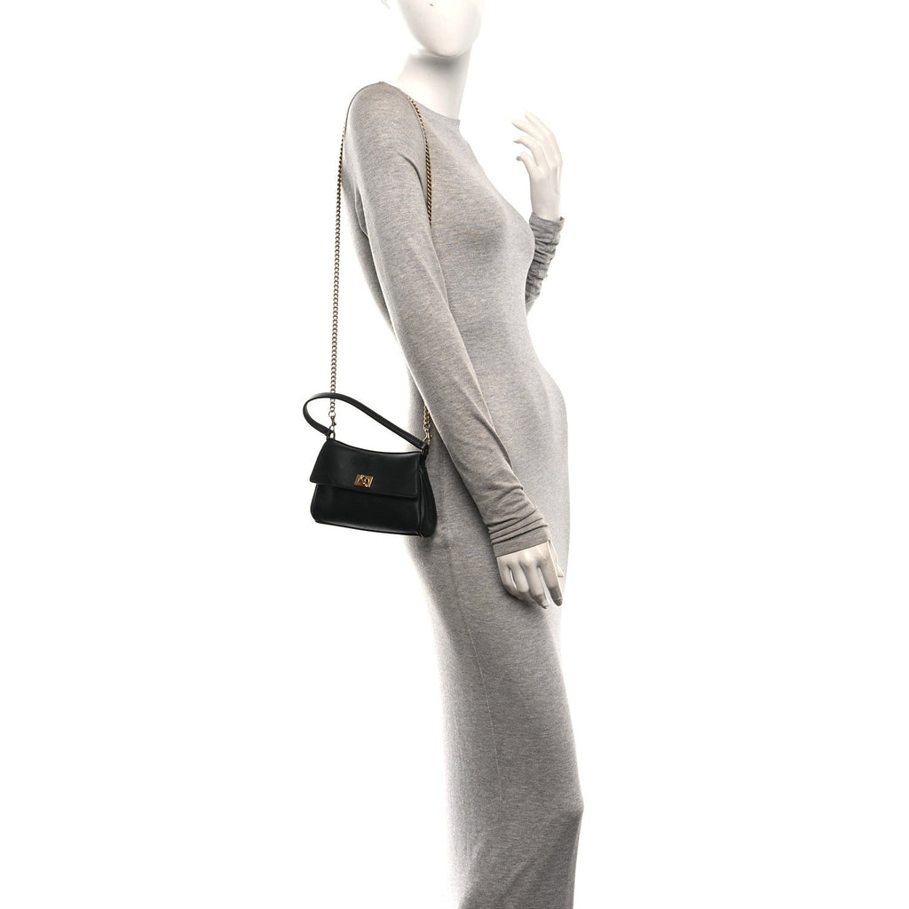 Natural Smooth Calfskin Nano Rodeo Top Handle Handbag Black