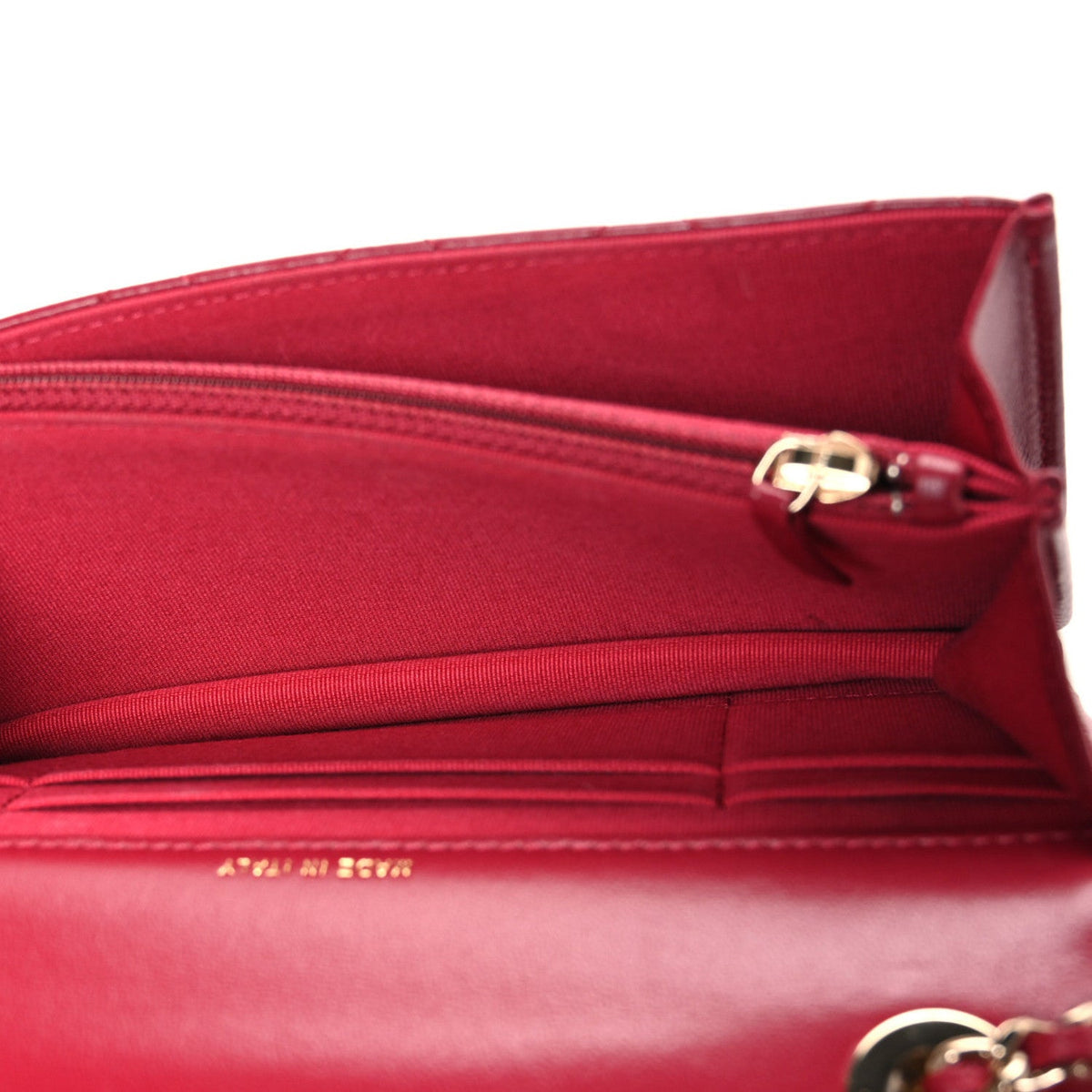 Lambskin Quilted Trendy CC Dual Handle Clutch With Chain Red