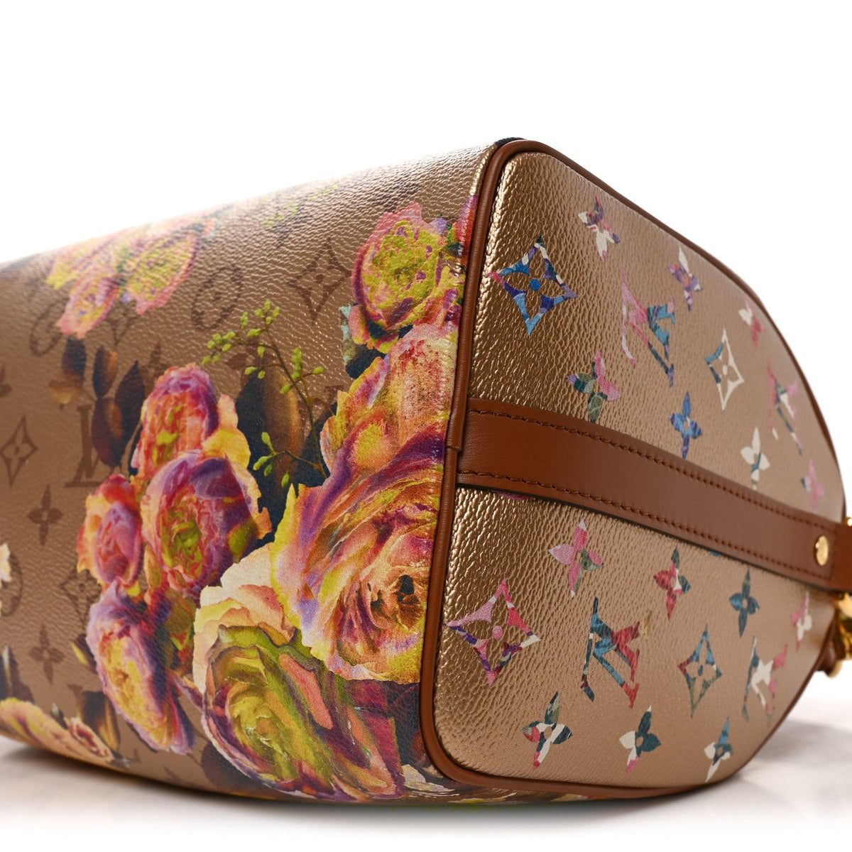 Metallic Monogram LV Garden Speedy Bandouliere 25 Gold