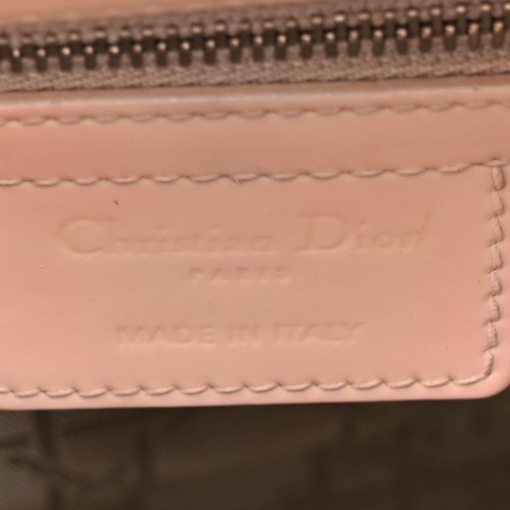 Patent Cannage Medium Lady Dior Rose Clair