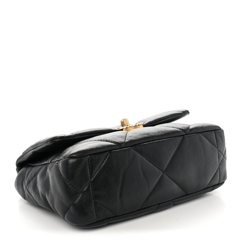 Lambskin Quilted Medium Chanel 19 Flap Black