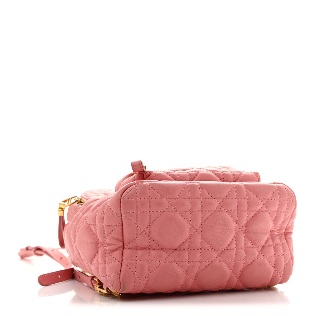 Lambskin Cannage Mini Backpack Peach Blossom