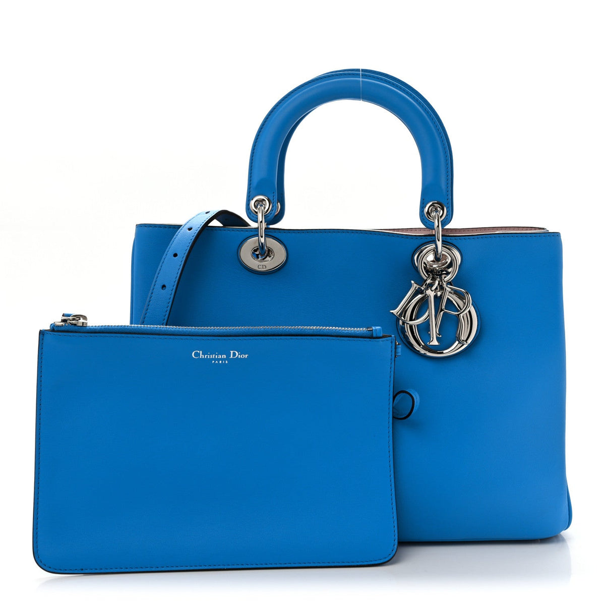 Smooth Calfskin Medium Diorissimo Tote Bleu Nosy Rose Tendre