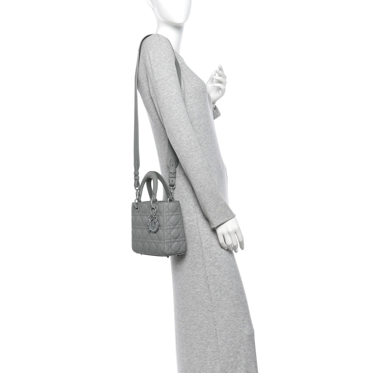 Ultra Matte Calfskin Cannage Small My ABCDior Lady Dior Grey