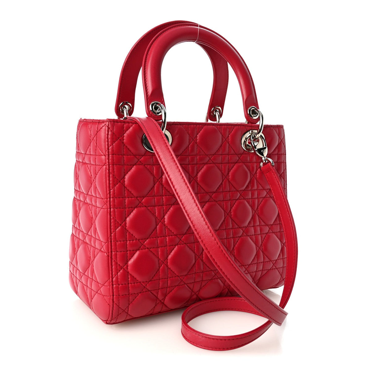 Lambskin Cannage Medium Lady Dior Dark Pink