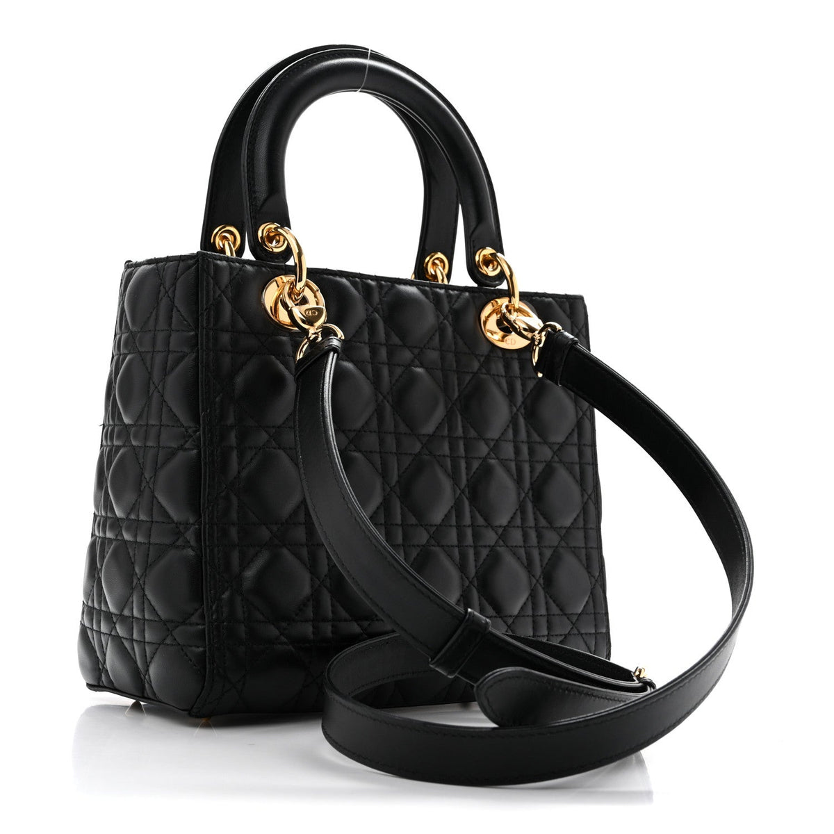 Lambskin Cannage Medium Lady Dior Black