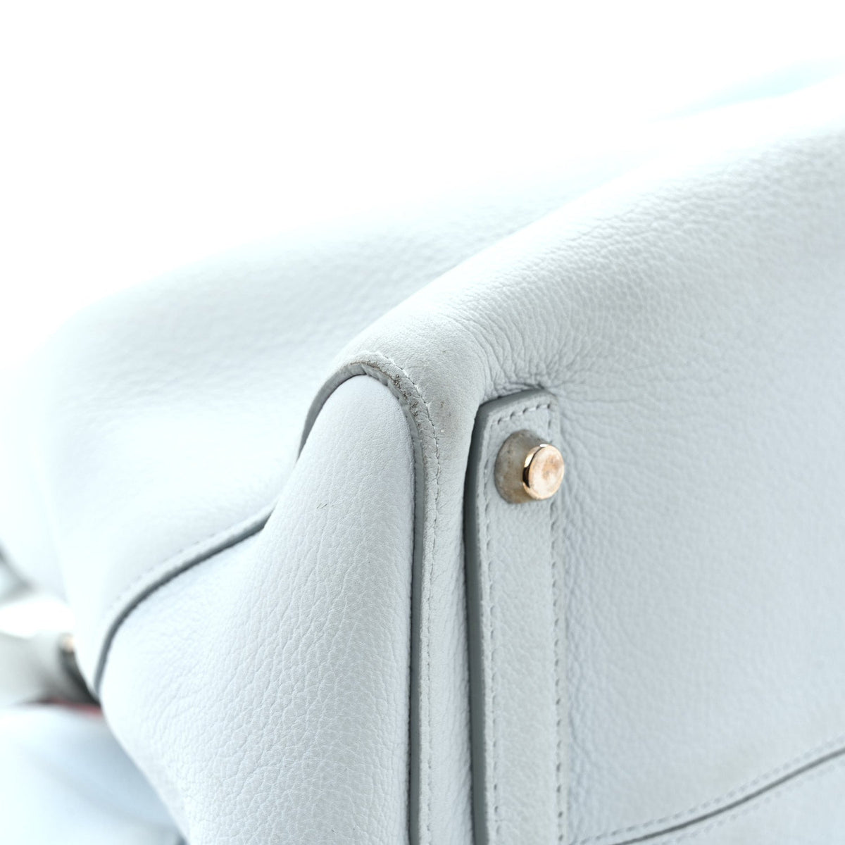 Supple Grained Calfskin Large Open Bar Tote Light Blue