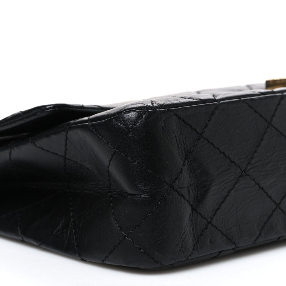 Aged Calfskin Quilted 2.55 Reissue 225 Flap Black