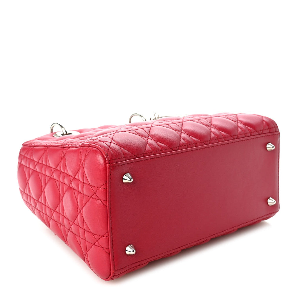 Lambskin Cannage Medium Lady Dior Dark Pink