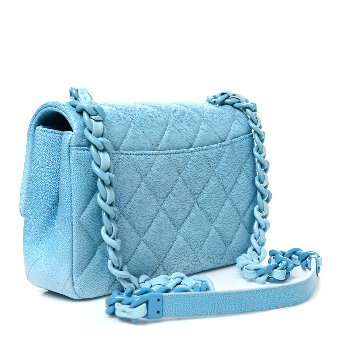 Shaded Caviar Quilted My Everything Flap Light Blue
