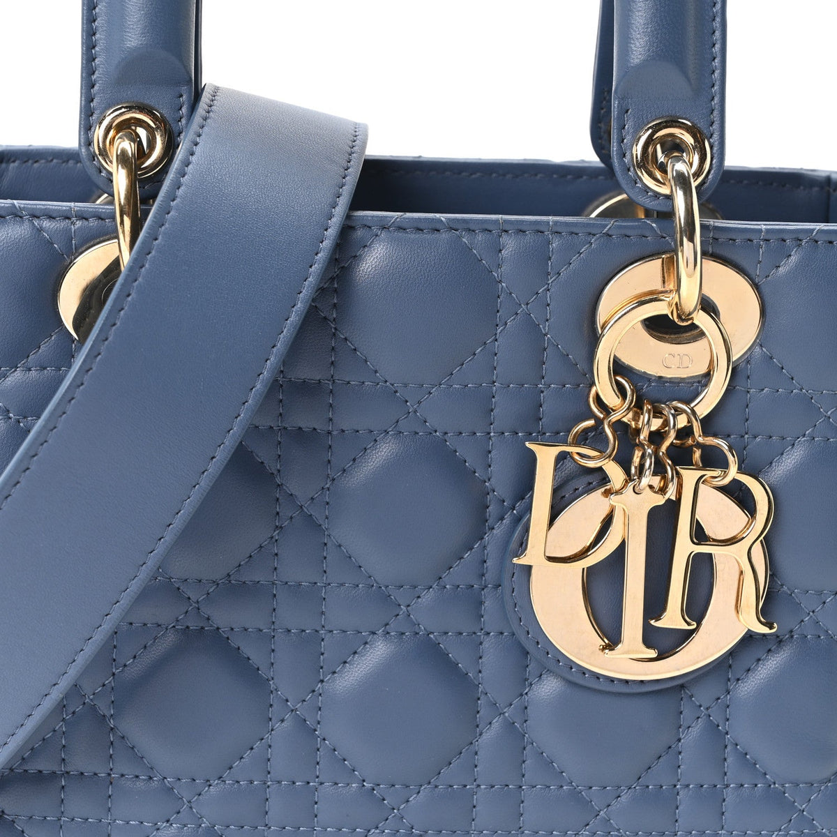 Lambskin Cannage Small My ABCDior Lady Dior Denim Blue