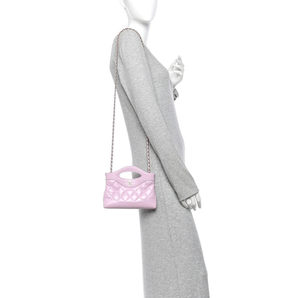 Shiny Lambskin Quilted Nano 31 Shopping Bag Lilac