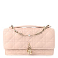 Lambskin Cannage Mini My Dior Top Handle Clutch Rose Poudre