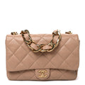 Lambskin Quilted Large CC Funky Town Flap Beige