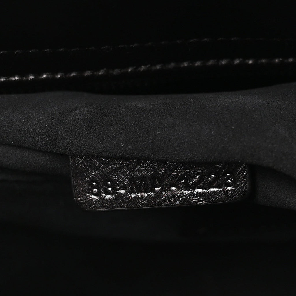 Crinkled Calfskin Cannage Medium Lady Dior Black