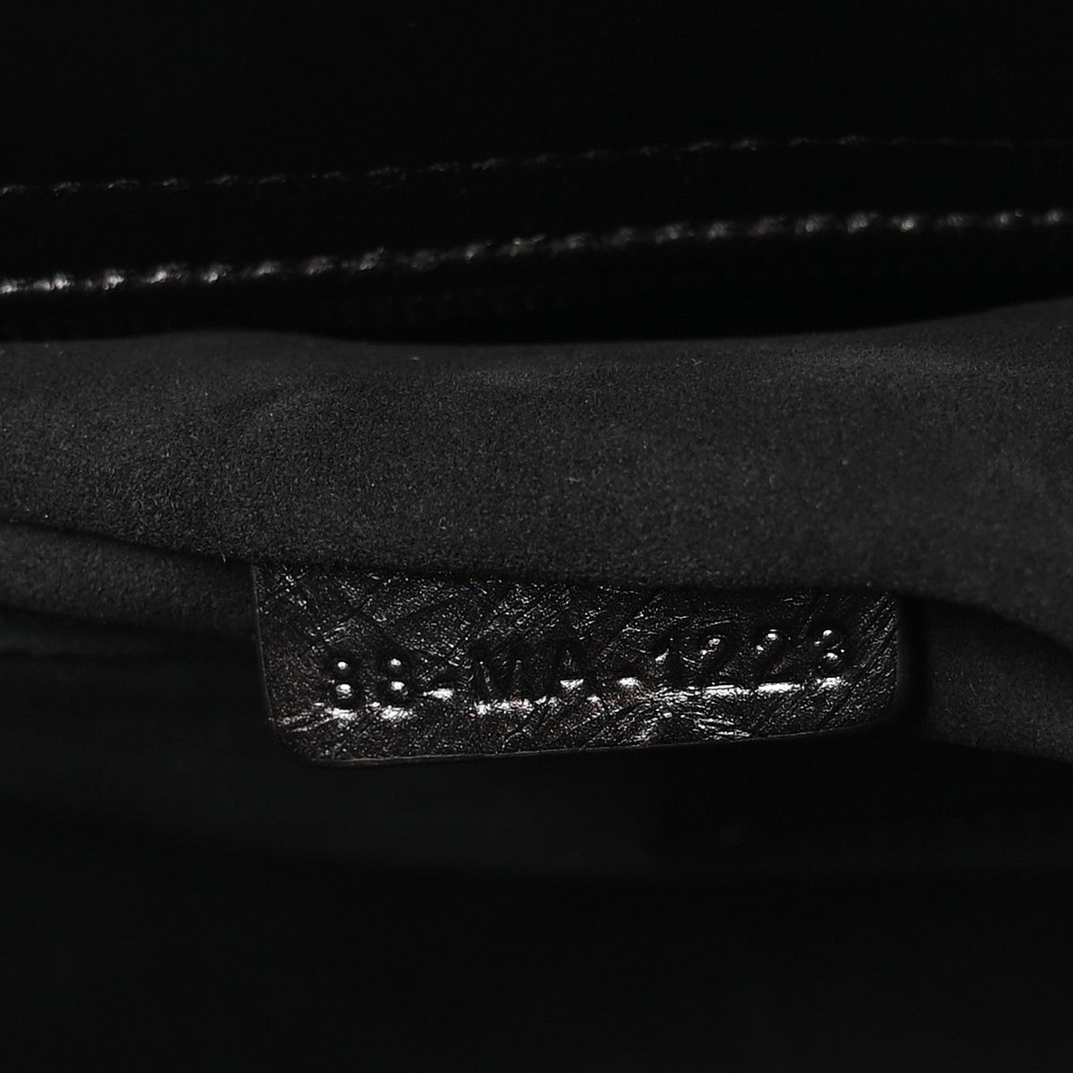 Crinkled Calfskin Cannage Medium Lady Dior Black