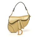 Snakeskin Mini Saddle Bag Beige