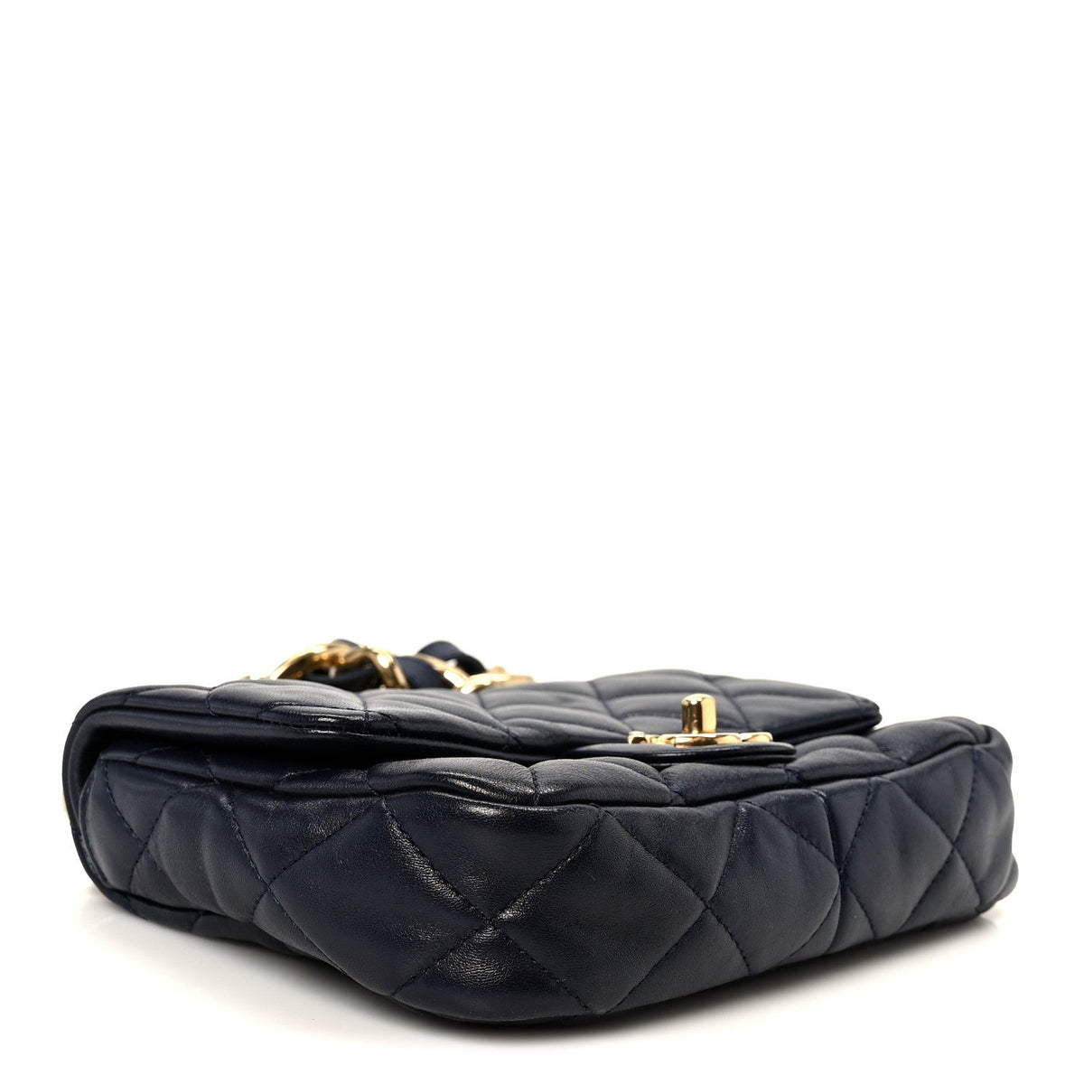 Lambskin Quilted Small Funky Town Flap Blue