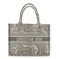 Canvas Embroidered Medium Dioriviera Toile De Jouy Book Tote Gray