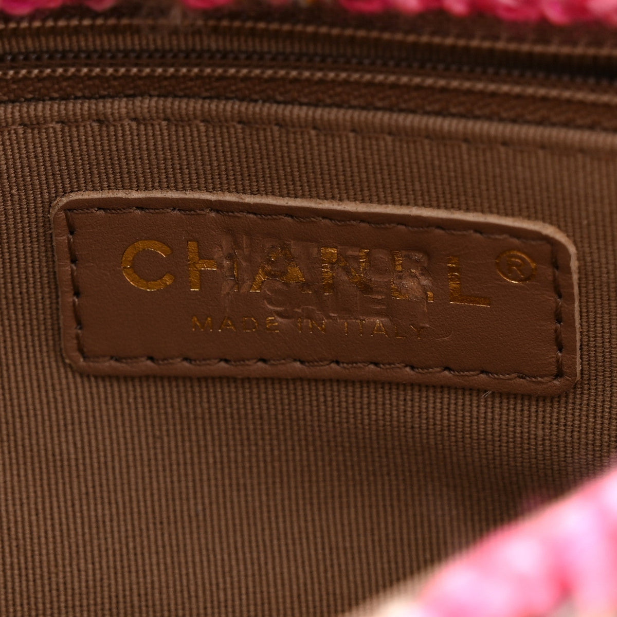 Wool Tweed Quilted Small Elegant Chain Flap Pink Brown