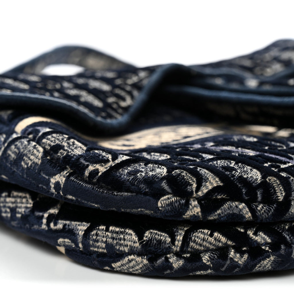 Velvet Oblique Saddle Bag Blue