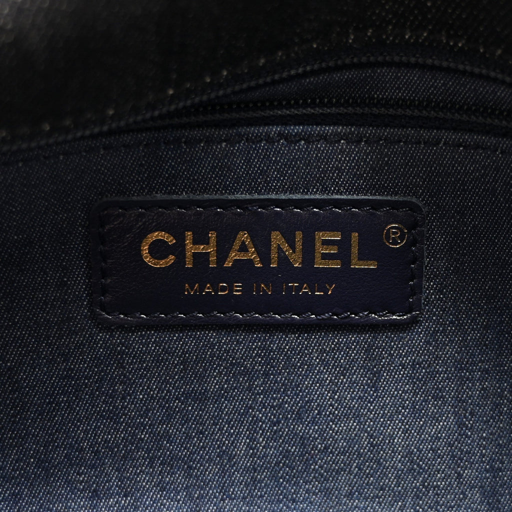 Denim Quilted Medium CC Funky Town Flap Dark Blue