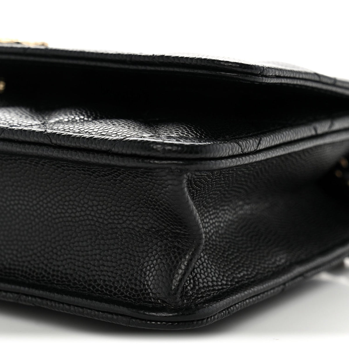 Caviar Quilted Crystal CC Wallet On Chain WOC Black
