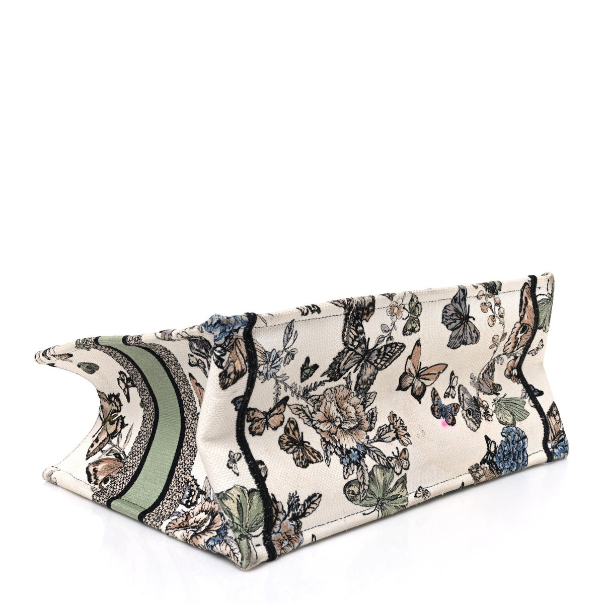 Canvas Embroidered Toile de Jouy Mexico Medium Book Tote White Multicolor