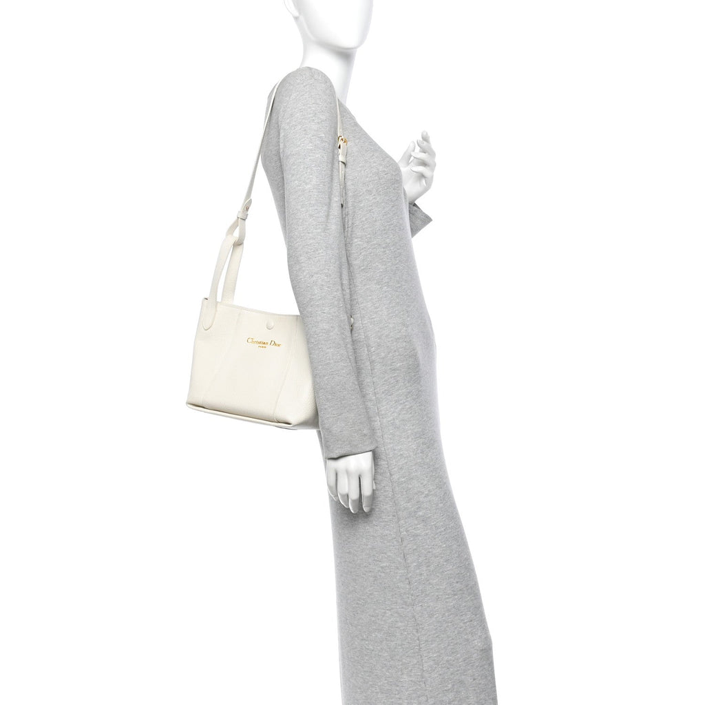Calfskin Medium Signature Bucket Bag Latte
