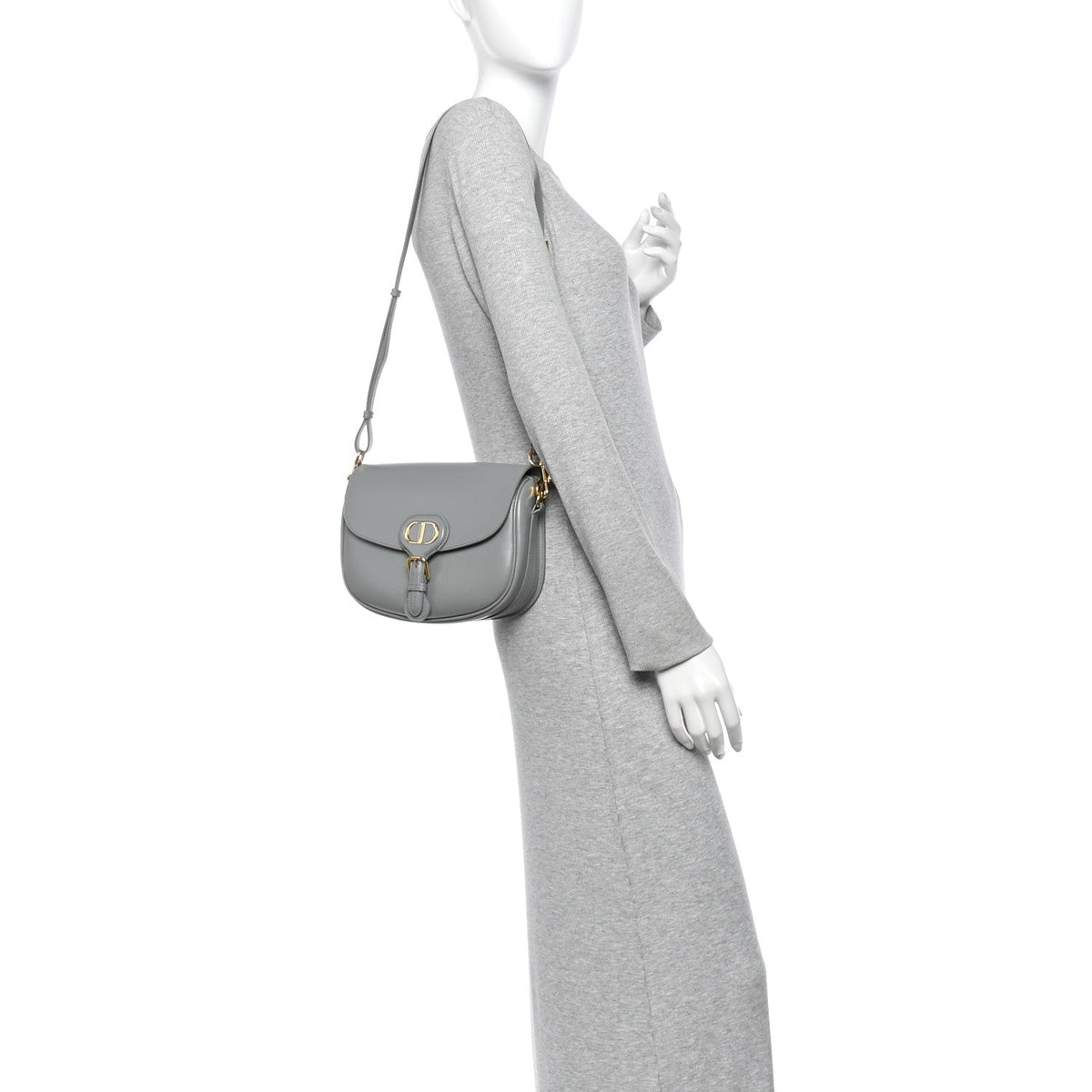 Box Calfskin Medium Bobby Flap Gray